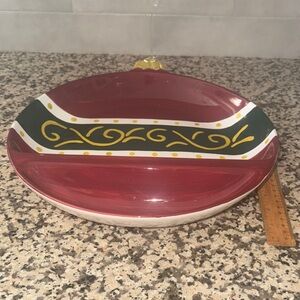 Elegant Red and Green Ceramic Serving Platter